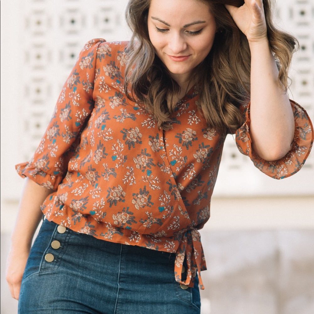 Brown chiffon top